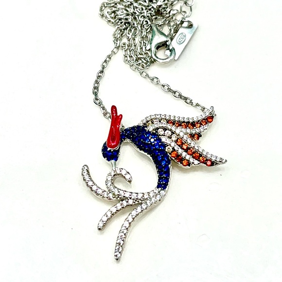 Jewelry - Garnet CZ Phenix Pendant 14KGP Necklace